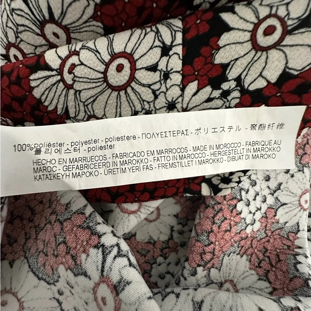 Zara Woman Red Black White Floral Daisy Mini Dress Size Medium Blogger Favorite - Picture 8 of 13